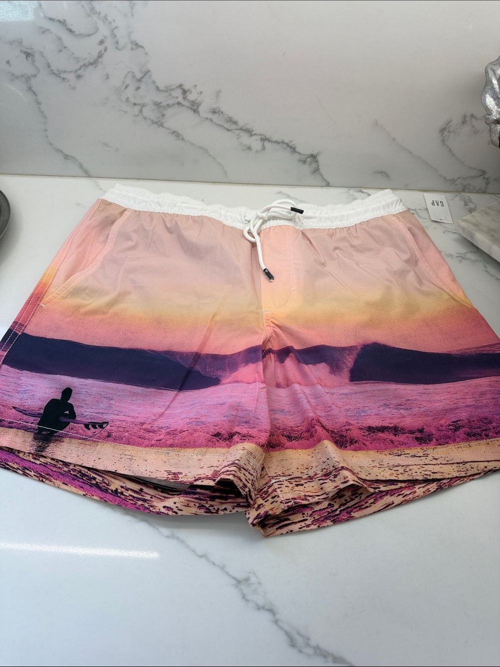 Gap  Beach Print mens Swim Shorts - Pink Gradient